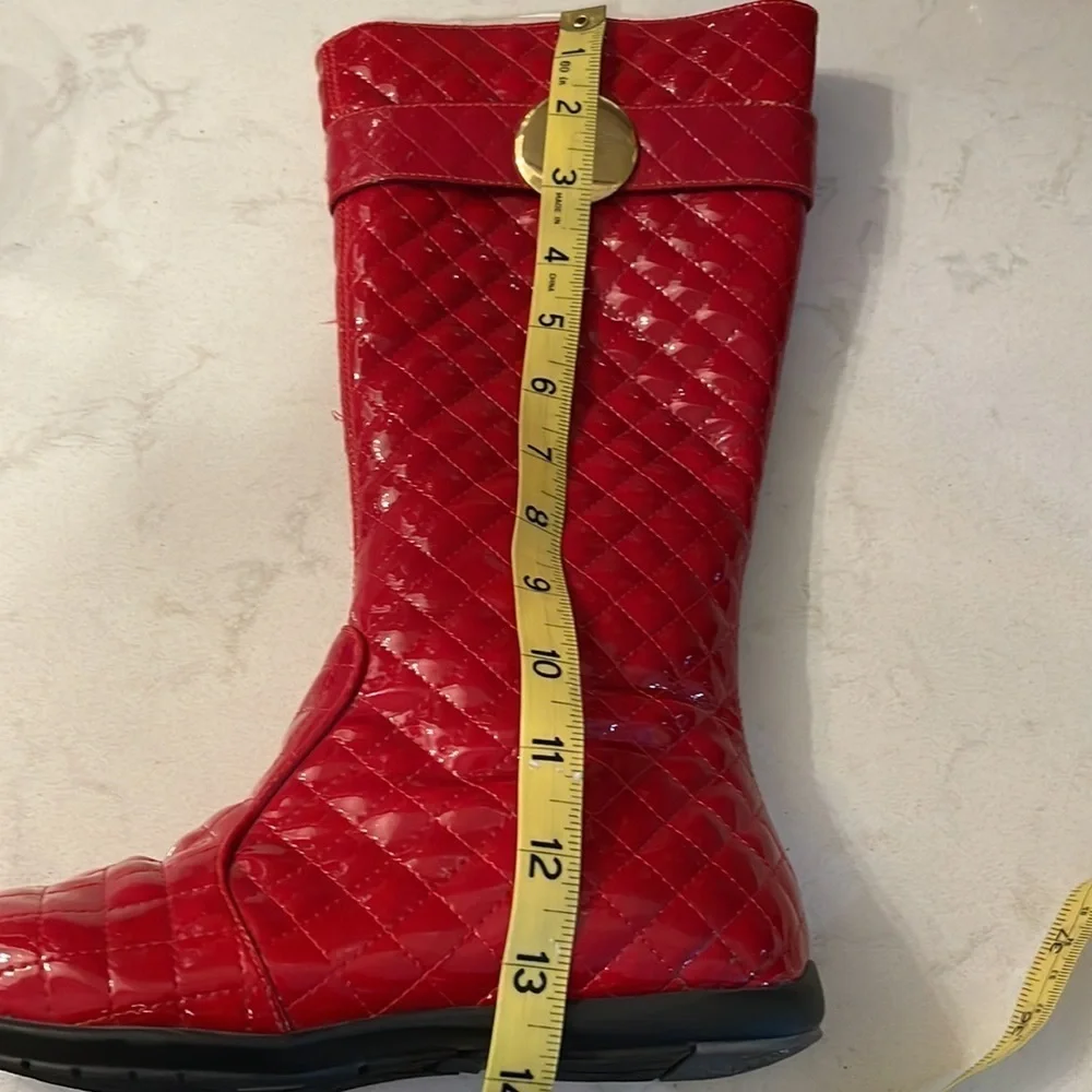 Primigi Red Quilted patent leather‎ boots size 36/5.5